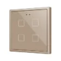 ZVIF70X4C - Flat 70 X4. Pulsador capacitivo de cristal 70x70 - 4 botones - Champagne (marco ZS70 no incluido).