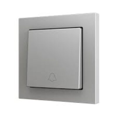 ZS551PB1DS – ZS55. Pulsador Soft simple para 1 entrada binaria 55×55 mm – Icono de timbre – Plata.