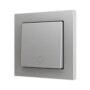 ZS551PB1DS - ZS55. Pulsador Soft simple para 1 entrada binaria 55x55 mm – Icono de timbre - Plata.