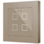 Flat 55 X4 v2. Pulsador capacitivo de cristal 55x55 – 4 botones - Champagne (marco ZS55 no incluido).