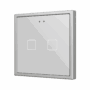 ZVIF70X2S - Flat 70 X2. Pulsador capacitivo de cristal 70x70 - 2 botones - Plata (marco ZS70 no incluido).