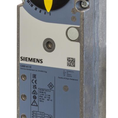 GIB346.1E – Actuador rotativo para compuerta de aire 35 Nm, sin muelle de retorno, mando manual, cable de 0,9 m, IP54, 3-puntos 220 VCA, 2 contactos auxiliares.