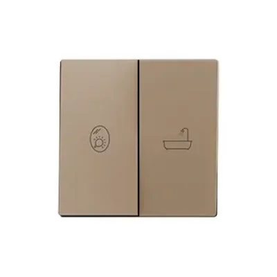 830004404 – ZS55. Tecla doble para mecanismo 55×55 mm – Champagne – Personalizado. Mínimo 100 unidades por diseño.