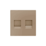 830001304 - ZS55. Tapa para conector RJ45 55x55 mm - 2 conectores - Champagne.