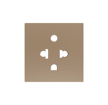 ZS55CEUAC - ZS55. Tapa para base de enchufe euroamericano 55x55 mm - Champagne.