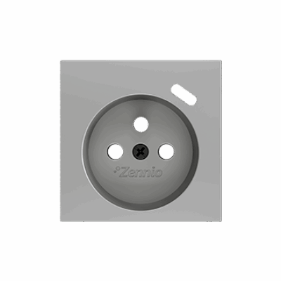 ZS55CF1USS – ZS55. Tapa para base de enchufe Francés con USB C 55×55 mm – Plata.