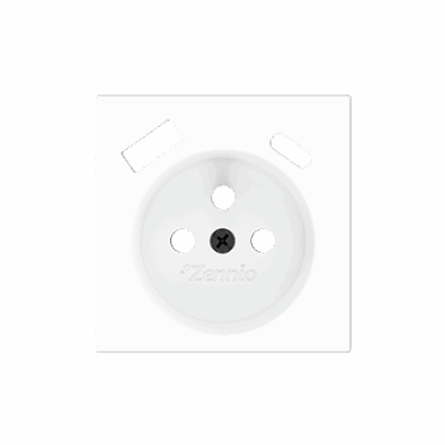 ZS55CF2USMW – ZS55. Tapa para base de enchufe Francés con USB C y A 55×55 mm – Blanco mate.