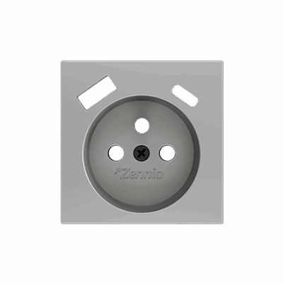ZS55CF2USS – ZS55. Tapa para base de enchufe Francés con USB C y A 55×55 mm – Plata.