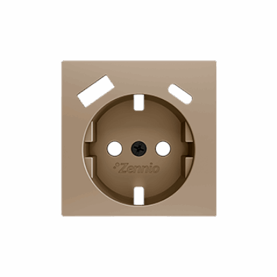 ZS55CSC2USC – ZS55. Tapa para base de enchufe Schuko con USB C y A 55×55 mm – Champagne.