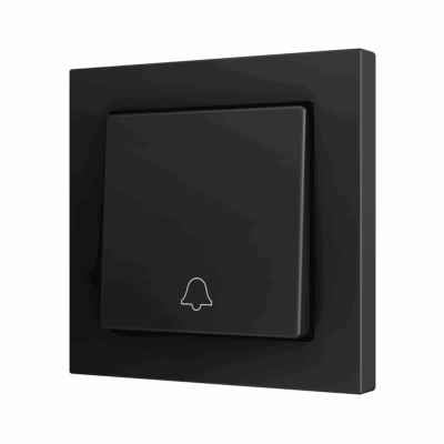 ZS55CSOFT11DA – ZS55. Tecla simple para pulsador Soft KNX 55×55 mm. Pulsación abajo – Icono de timbre – Antracita.