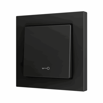 ZS55CSOFT11KA – ZS55. Tecla simple para pulsador Soft KNX 55×55 mm. Pulsación abajo – Icono de llave – Antracita.