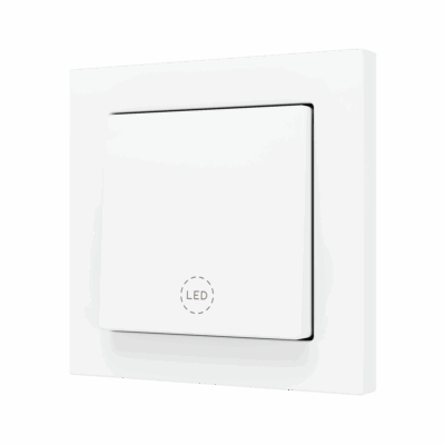ZS55CSOFT11MWC – ZS55. Tecla simple para pulsador Soft KNX 55×55 mm. Pulsación abajo – Blanco mate – Personalizada. Mínimo 100 unidades por diseño.