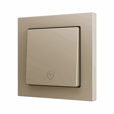 ZS55CSOFT11CC – ZS55. Tecla simple para pulsador Soft KNX 55×55 mm. Pulsación abajo – Champagne – Personalizada. Mínimo 100 unidades por diseño.
