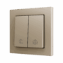 ZS55CSOFT22CC - ZS55. Tecla doble para pulsador Soft KNX 55x55 mm. Pulsación abajo - Champagne - Personalizada. Mínimo 100 unidades por diseño.