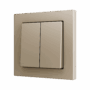ZS55CSOFT22C - ZS55. Tecla doble para pulsador Soft KNX 55x55 mm. Pulsación abajo - Champagne.