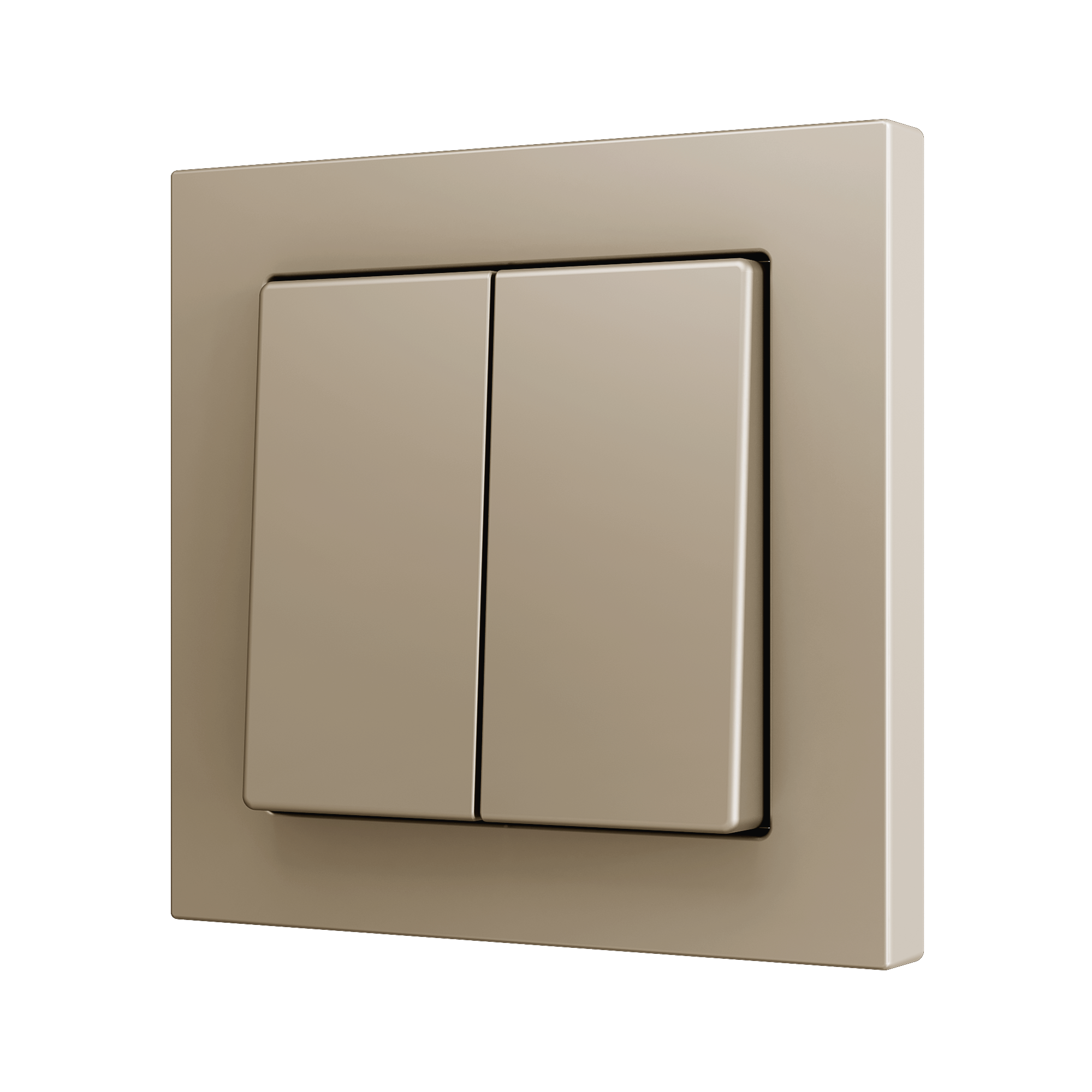 ZS55CSOFT22C - ZS55. Tecla doble para pulsador Soft KNX 55x55 mm. Pulsación abajo - Champagne.