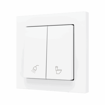 ZS55CSOFT22MWC – ZS55. Tecla doble para pulsador Soft KNX 55×55 mm. Pulsación abajo – Blanco mate – Personalizada. Mínimo 100 unidades por diseño.