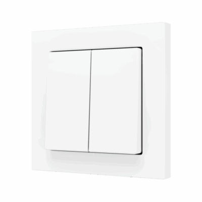 ZS55CSOFT22MW – Tecla doble para pulsador Soft KNX 55×55 mm. Pulsación abajo – Blanco mate.