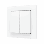 ZS55CSOFT22MW - Tecla doble para pulsador Soft KNX 55x55 mm. Pulsación abajo - Blanco mate.