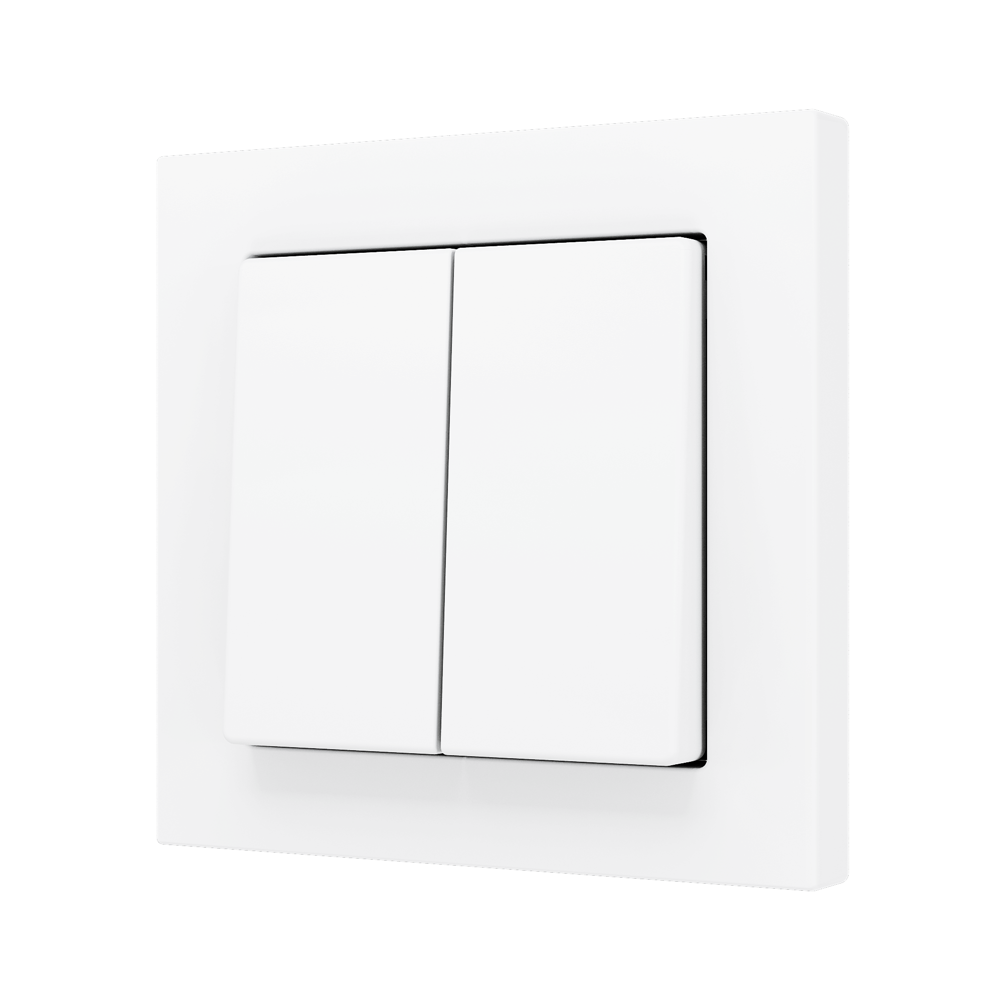 ZS55CSOFT22MW - Tecla doble para pulsador Soft KNX 55x55 mm. Pulsación abajo - Blanco mate.