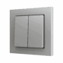 ZS55CSOFT22S - ZS55. Tecla doble para pulsador Soft KNX 55x55 mm. Pulsación abajo - Silver.
