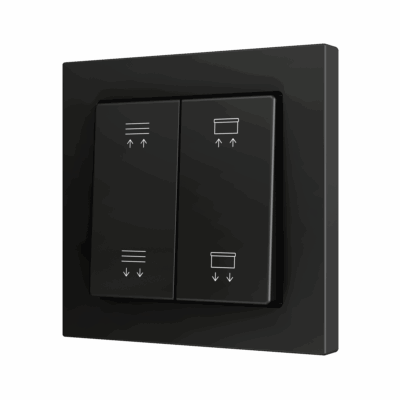 ZS55CSOFT24AC – ZS55. Tecla doble para pulsador Soft KNX 55×55 mm. Pulsación arriba&abajo – Antracita – Personalizada. Mínimo 100 unidades por diseño.