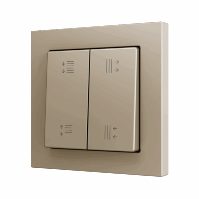 ZS55CSOFT24CC – ZS55. Tecla doble para pulsador Soft KNX 55×55 mm. Pulsación arriba&abajo – Champagne – Personalizada. Mínimo 100 unidades por diseño.