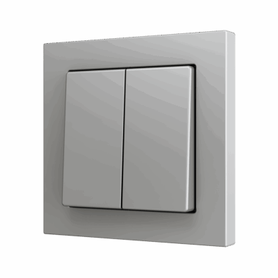 ZS55CSOFT24S – ZS55. Tecla doble para pulsador Soft KNX 55×55 mm. Pulsación arriba&abajo – Silver.