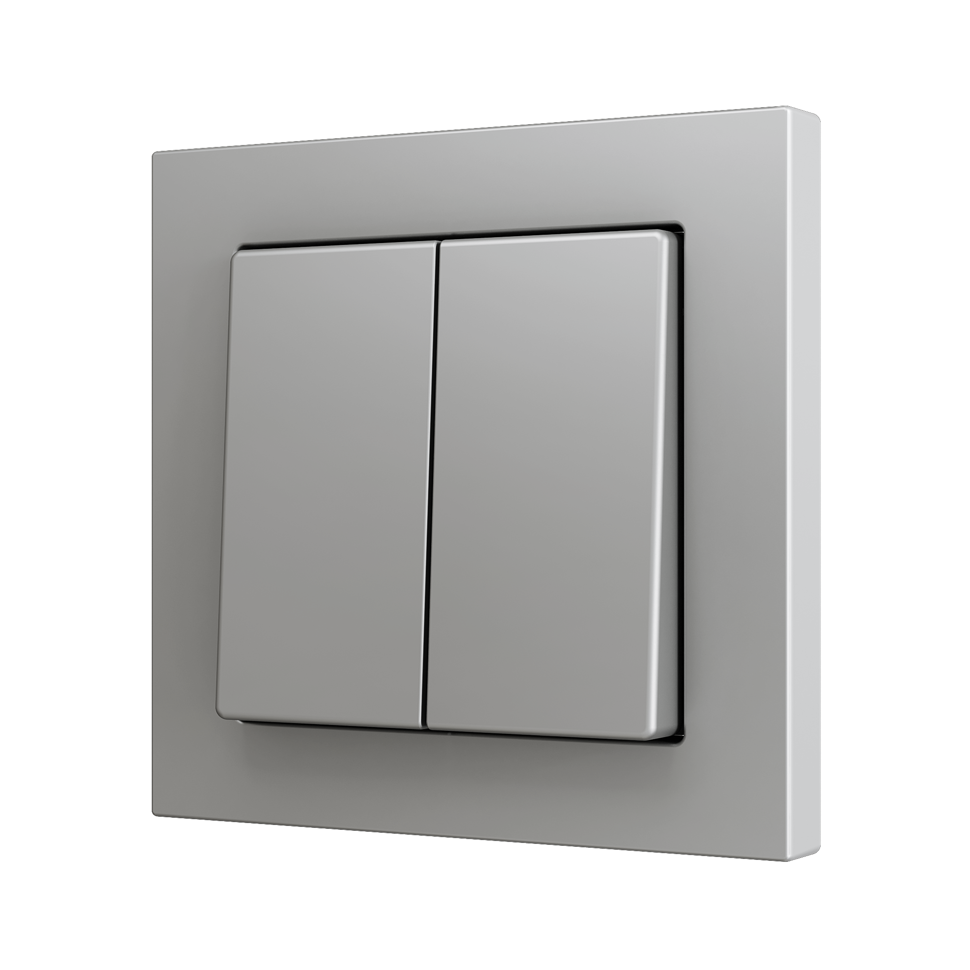 ZS55CSOFT24S - ZS55. Tecla doble para pulsador Soft KNX 55x55 mm. Pulsación arriba&abajo - Silver.