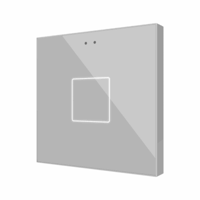 ZVIFR1S -Flat RGB 1. Pulsador capacitivo de cristal – 1 botón – Plata.