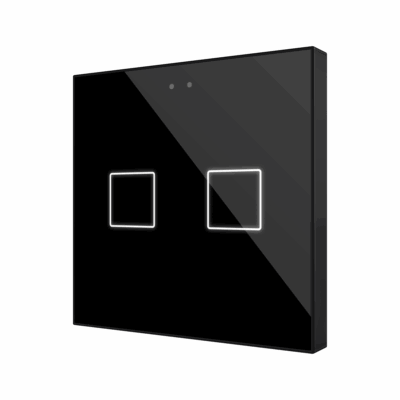 ZVIFR2A – Flat RGB 2. Pulsador capacitivo de cristal – 2 botones – Antracita.