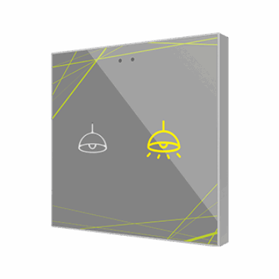 ZVIFR2 – Flat RGB 2. Pulsador capacitivo de cristal – 2 botones – Personalizado.