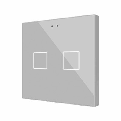 ZVIFR2S – Flat RGB 2. Pulsador capacitivo de cristal – 2 botones – Plata.