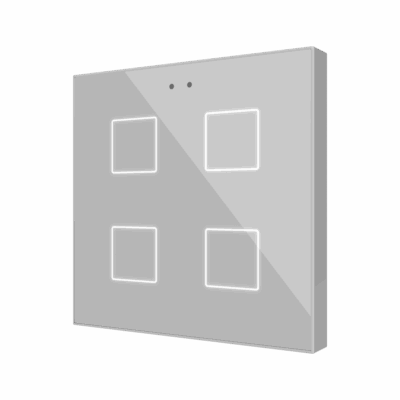 ZVIFR4S – Flat RGB 4. Pulsador capacitivo de cristal – 4 botones – Plata.
