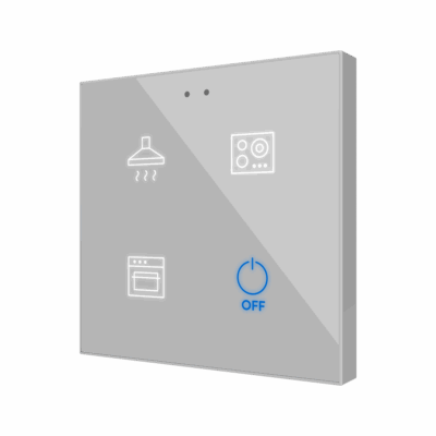 ZVIFR4 – Flat RGB 4. Pulsador capacitivo de cristal – 4 botones – Personalizado.
