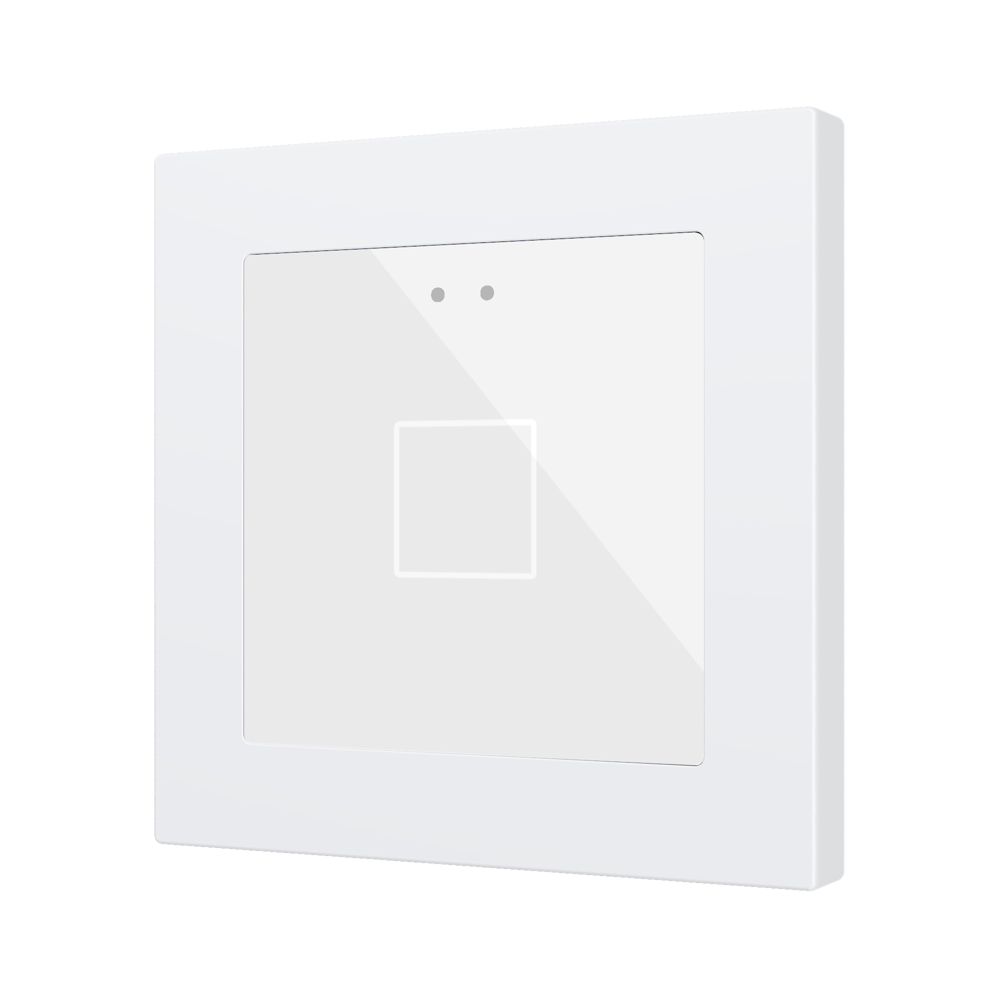 ZVIFR55X1W - Flat RGB 55 X1. Pulsador capacitivo de cristal 55x55 – 1 botón - Blanco (marco ZS55 no incluido).