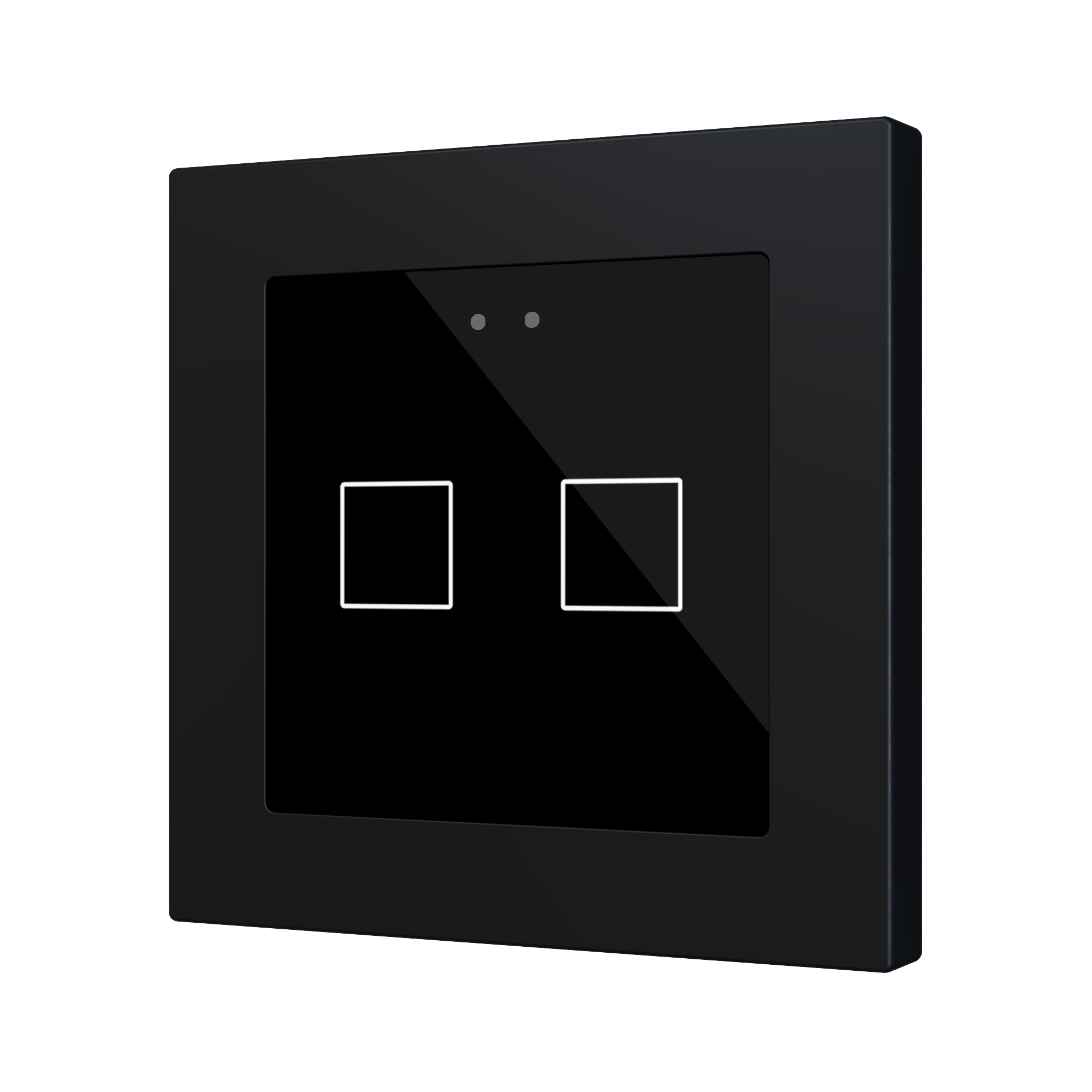 ZVIFR55X2A - Flat RGB 55 X2. Pulsador capacitivo de cristal 55x55 – 2 botones - Antracita (marco ZS55 no incluido).