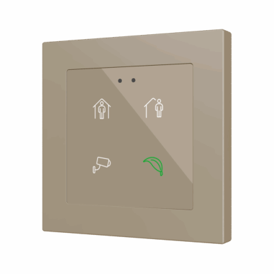 ZVIFR55X4 – Flat RGB 55 X4. Pulsador capacitivo de cristal 55×55 – 4 botones – Personalizado (marco ZS55 no incluido).