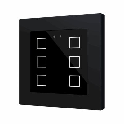 ZVIFR55X6A – Flat RGB 55 X6. Pulsador capacitivo de cristal 55×55 – 6 botones – Antracita (marco ZS55 no incluido).