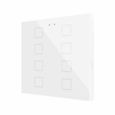 ZVIFR8W – Flat RGB 8. Pulsador capacitivo de cristal – 8 botones – Blanco.