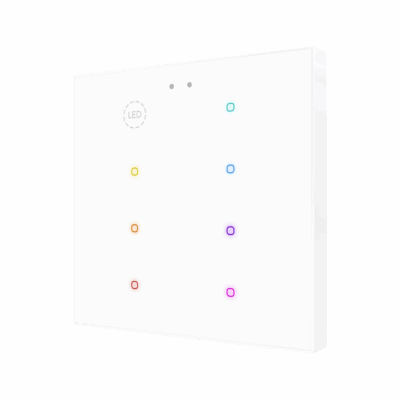 ZVIFR8 – Flat RGB 8. Pulsador capacitivo de cristal – 8 botones – Personalizado.