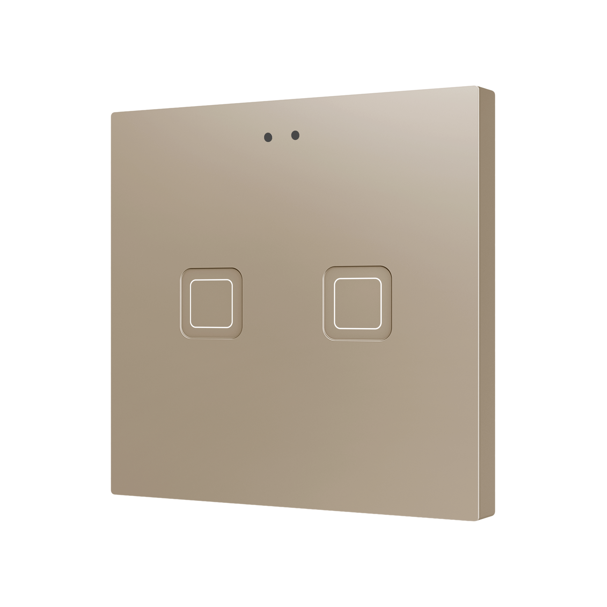 ZVITR2C - Tecla RGB 2. Pulsador capacitivo de policarbonato - 2 botones - Champagne.
