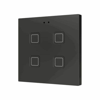 ZVITR4A – Tecla RGB 4. Pulsador capacitivo de policarbonato – 4 botones – Antracita.