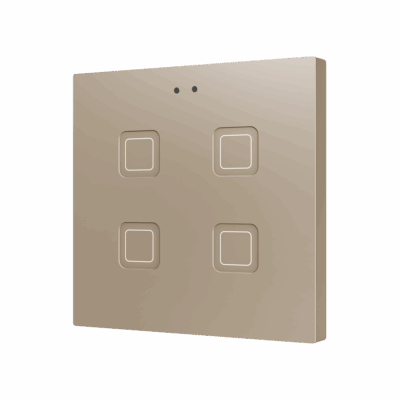 ZVITR4C – Tecla RGB 4. Pulsador capacitivo de policarbonato – 4 botones – Champagne.