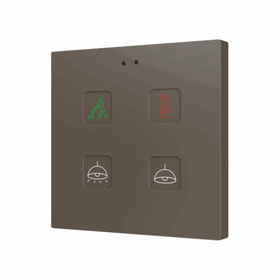 ZVITR4 – Tecla RGB 4. Pulsador capacitivo de policarbonato – 4 botones – Personalizado.