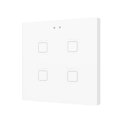 ZVITR4W – Tecla RGB 4. Pulsador capacitivo de policarbonato – 4 botones – Blanco.