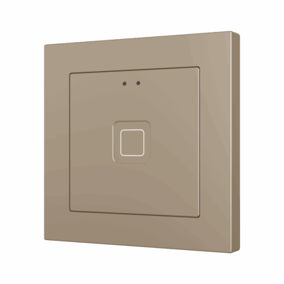 ZVITR55X1C – Tecla RGB 55 X1. Pulsador capacitivo de policarbonato 55×55 – 1 botón – Champagne (marco ZS55 no incluido).