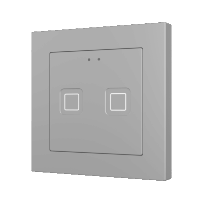 ZVITR55X2S – Tecla RGB 55 X2. Pulsador capacitivo de policarbonato 55×55 – 2 botones – Plata (marco ZS55 no incluido).