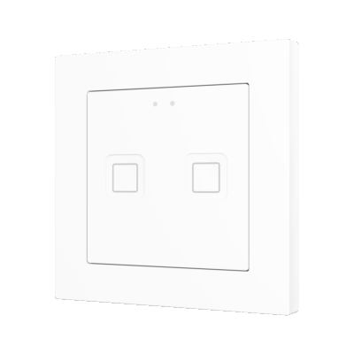 ZVITR55X2W – Tecla RGB 55 X2. Pulsador capacitivo de policarbonato 55×55 – 2 botones – Blanco (marco ZS55 no incluido).