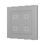 ZVITR55X4S - Tecla RGB 55 X4. Pulsador capacitivo de policarbonato 55x55 - 4 botones - Plata (marco ZS55 no incluido).